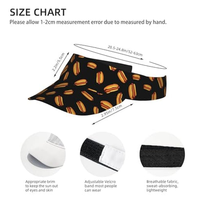 Unisex Adjustable Sports Sun Visor - color: Hot Dog