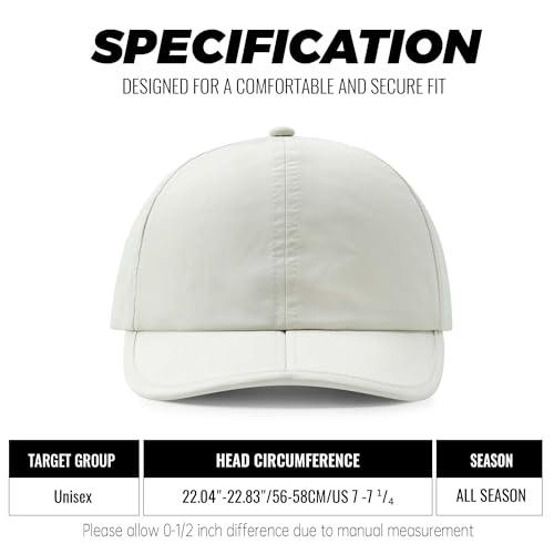 Clakllie Quick Dry 5 Panel Cap for Men Summer Folding Outdoor Hat Breathable Baseball Cap Unstructured Running Hiking Hats - color: Cduk-bssq2582-cream