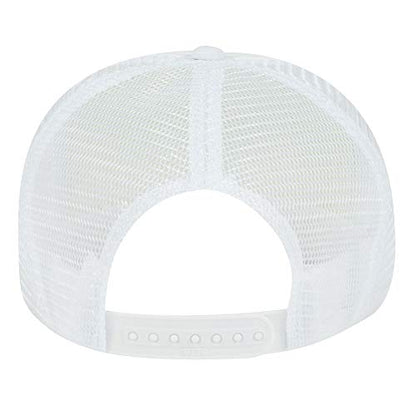 OTTO Polyester Foam Front Youth 5 Panel High Crown Trucker Hat - color: White