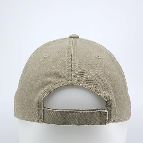 Plain Washed Cotton Adjustable 6 Panel Dad Hat Baseball Cap - color: Khaki