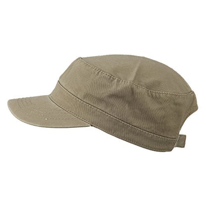 Garment Washed Adjustable Army Cap - color: Dark Khaki
