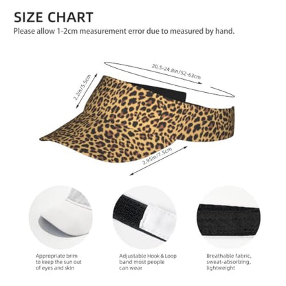 Leopard Print Sun Visor Hat Adjustable Sports Beach Cap for Men Women - color: 1