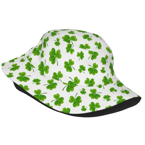 Bucket Hat for Men Women Funny Hat Unisex Foldable Summer Travel Beach Hat - color: Clover Bucket Hats