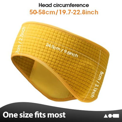 LONGLONG 2 Pack Lightweight Ear Warmers Windproof Headband for Women Men - color: Black+yellow