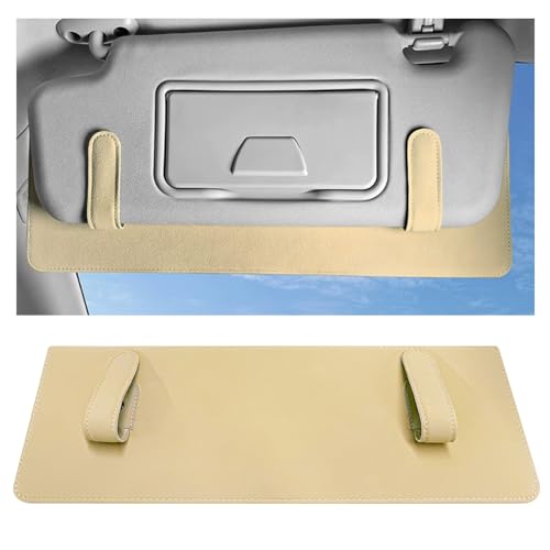 Sun Visor Extender for Car, Anti-Glare Sunvisor Extension Shade Attachment for Safe Driving, Clip-On Sun Blocker Sunshade Extender Protect Driver Passenger from UV Rays (Beige) - color: Beige, size: 1 PCS