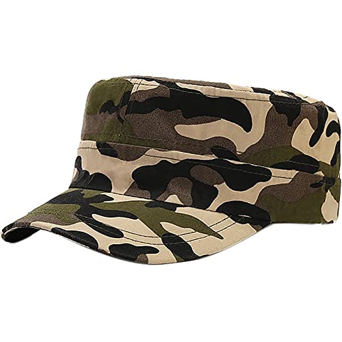 XYIYI Unisex Cotton Basic Cadet Army Cap Everyday Military Style Hat - color: Camo2