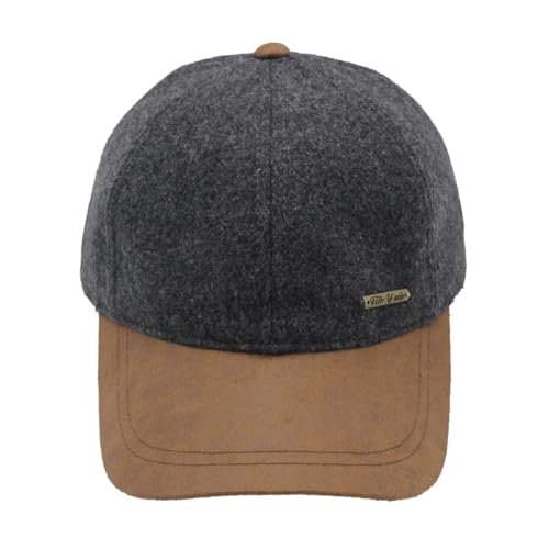 Fits Y'all Wool Suede Houndstooth Baseball Cap: Adjustable Relaxed Fit for Men, Women, and All Genders - color: Dark Grey