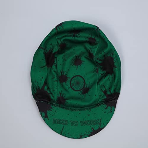 Funny Cycling Cap - Polyester Skull Cycling Hat-Under Helmet -Cartoon Cycling Helmet Liner Breathable&Sweat Uptake - color: Chun-green