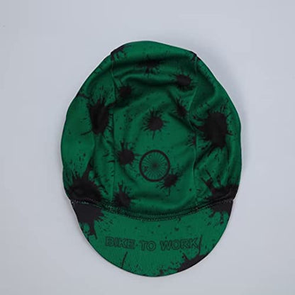 Funny Cycling Cap - Polyester Skull Cycling Hat-Under Helmet -Cartoon Cycling Helmet Liner Breathable&Sweat Uptake - color: Chun-green