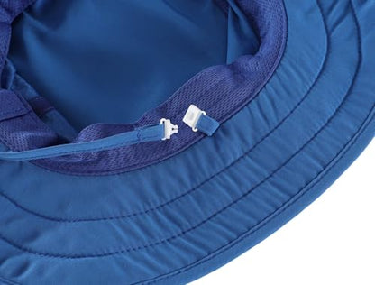 Connectyle Kids Foldable Wide Brim Sun Hat UPF 50+ Sun Protection Bucket Hats Breathable Summer Beach Hat for Boys Girls - color: Royal Blue, size: Medium