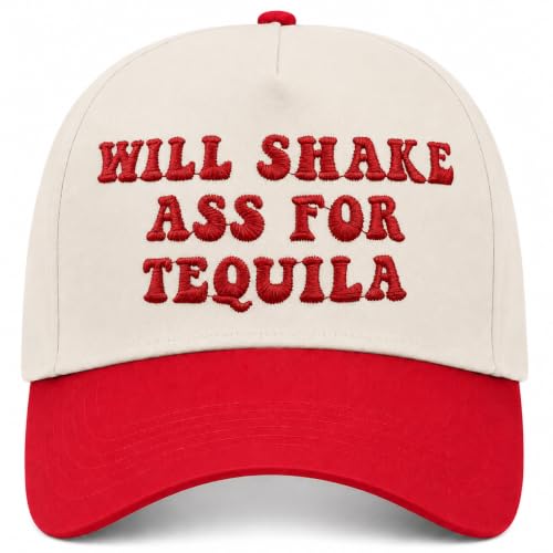 Funny Trucker Hats Embroidered Vintage Snapback Hat for Women Put It On My Husband's Tab Hats Gag Gifts Baseball Cap Red - color: Pink3-red Will Shake Ass for Tequila