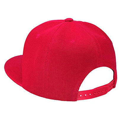 Falari Wholesale 12 Pack Snapback Hat Cap Hip Hop Style Flat Bill Blank Solid Color Adjustable Size - color: 12-pack Hot Pink