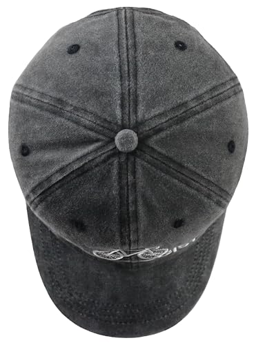 Cyclist Hat for Men Women, Classic Adjustable Cotton Cycologist Embroidered Baseball Cap - color: Black