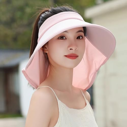 Sun Visor Hats for Women Wide Brim UPF 50+ UV Sun Protection Visor Hats Casual Adjustable Roll up Summer Beach Caps - color: B-grey