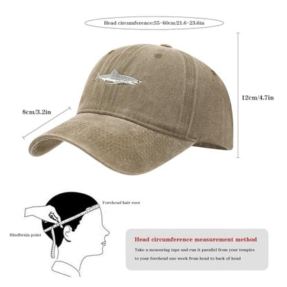 Women's Men's Fashion Baseball Cap Adjustable Strapback Hats Dad Hat Visor Sports Hat - color: Shark Khaki