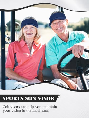 12 Pack Sun Visor Hats Softball Adjustable Cap Sun Protection for Women Men - color: Navy Blue