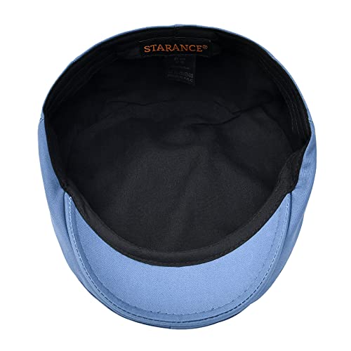 STARANCE Men Thin Cotton Gatsby Newsboy Cap - color: Blue, size: 7 1/2