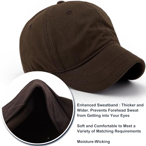 Loneshark Short Brim Baseball Cap for Running Small Bill Umpire Hat - color: Brown