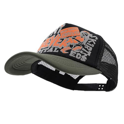 Breathable Snapback Trucker Hats Summer Baseball Caps Adjustable Outdoor Mesh Snap Back Hats for Daily Use - color: Mg-bcm2630-black