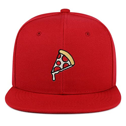 JPAK Pizza Hip-Hop Snapback Hat Embroidered Baseball Cap Foodie - color: 12. Red