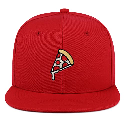 JPAK Pizza Hip-Hop Snapback Hat Embroidered Baseball Cap Foodie - color: 12. Red