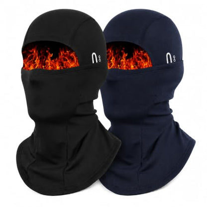 Balaclava Ski Mask, Warm Fleece Face Cover for Winter Cycling - color: Black&blue