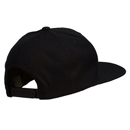 Big Diamond Outline Embroidered Flat Bill Black Cap - color: Neon Green