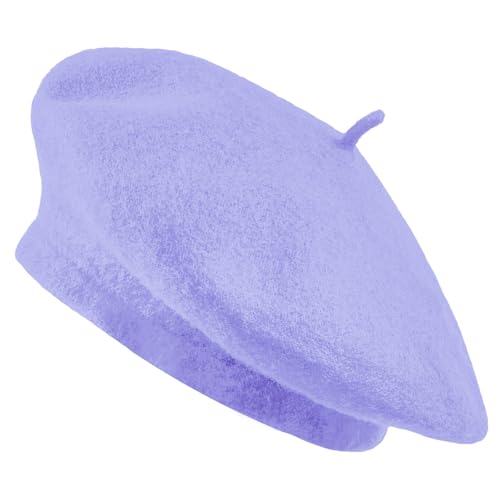 Jolbndcv 6PCS Beret, French Beanie, Outdoor, Winter, Fashion Lady Hat - color: Lavender