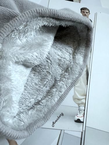 Oversized Slouchy Non-Itchy Knit Beanie Winter Hat for Men & Women - color: Grey