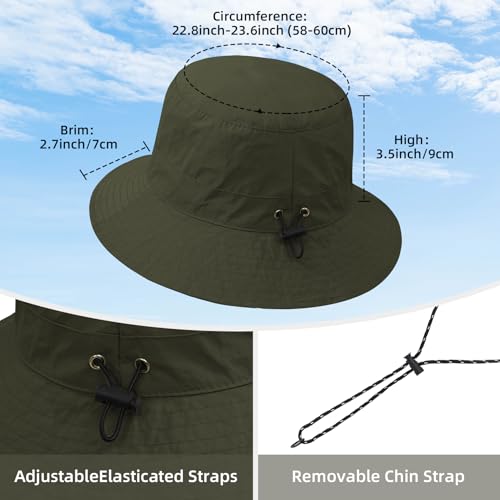 Durio Waterproof Bucket Hats for Woman UPF 50+ Sun Hat - color: Olive