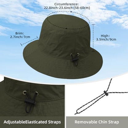 Durio Waterproof Bucket Hats for Woman UPF 50+ Sun Hat - color: Olive