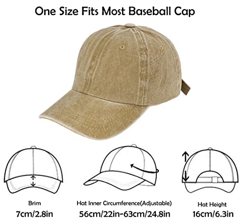 Glamorstar Classic Unisex Baseball Cap Adjustable Washed Dyed Cotton Ball Hat - color: Dark Khaki