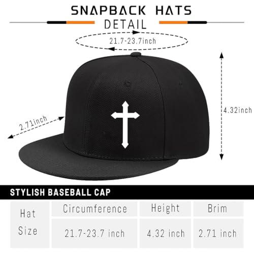Snapback Hat for Men Skeleton Skull Hat Baseball Hats for Men - color: Cross Symbol