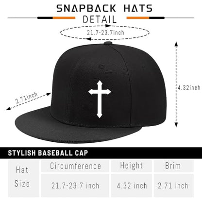Snapback Hat for Men Skeleton Skull Hat Baseball Hats for Men - color: Cross Symbol