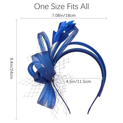 Fascinators Hats for Women, Fascinator Headband Tea Party Hat - color: Blue