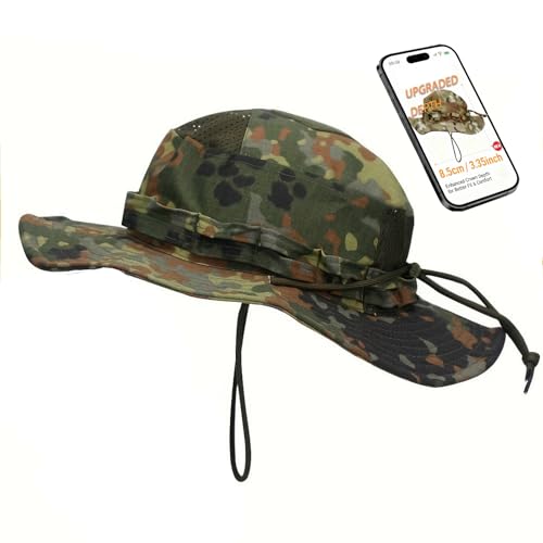 Sun Hat Breathable Boonie Hats for Men Women Fishing Safari Bucket Hat Cap Hunting Outdoor Hiking Camping - color: Camo Dbcp-1