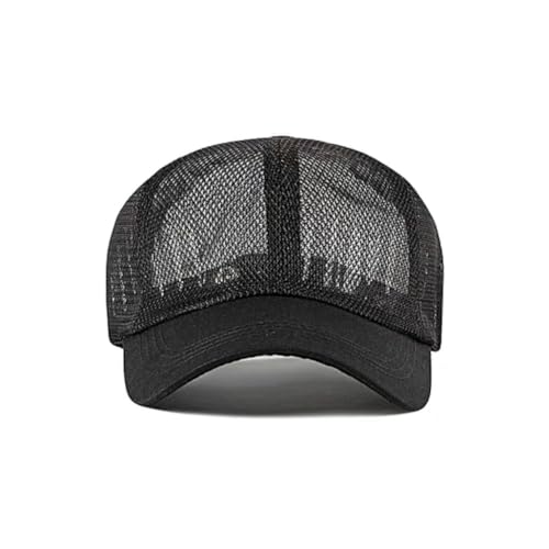 FASHIXD Mesh Baseball Cap for Men Women Summer Breathable Trucker Hats Adjustable Outdoor Sports Running Hats - color: Black