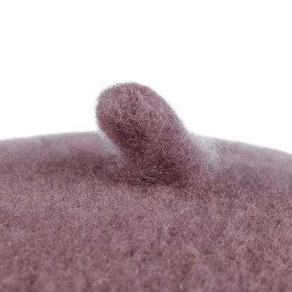 Women's Beret Cashmere Wool French Hat Made in EU Women Autumn Winter - color: Oldrose, size: 6 7/8
