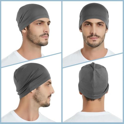 WTACTFUL Cooling Breathable Skull Cap Men Women, Sweat Wicking 1-2-4 Pack - color: 1 Piece - Gray