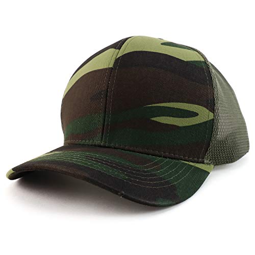 Trendy Apparel Shop Oversize XXL Structured Trucker Mesh Baseball Cap - color: Camo
