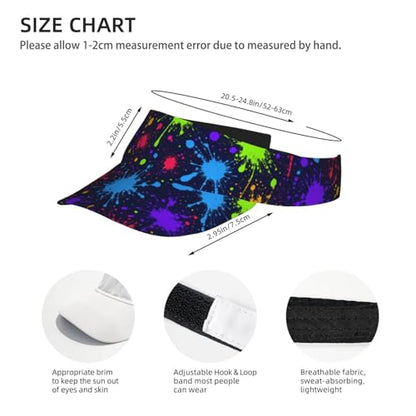 Sun Visor Hats Adjustable Open Top Sport Hat for Golf Women/Men - color: Random Tie-dye Graffiti