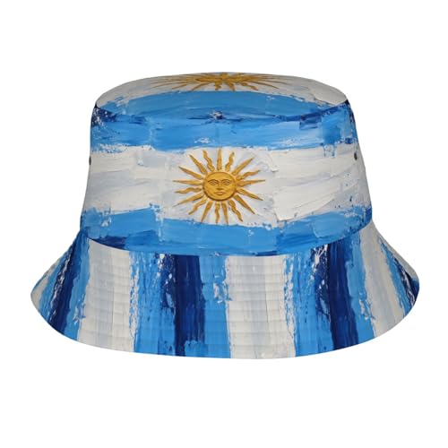 Bucket Hat for Men Women Packable Sun Hats Fisherman Outdoor Summer Travel Hiking Beach Caps - color: Argentine
