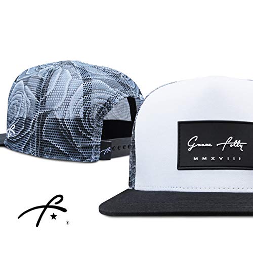Grace Folly Trucker Hat for Men & Women. Snapback Mesh Caps - color: Rose- Gray