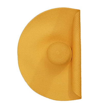 Oversized Beach Sun Hat for Women Foldable Large Wide Brim Hats Packable Roll up Floppy Cap Summer UV Protection Hat - color: Yellow