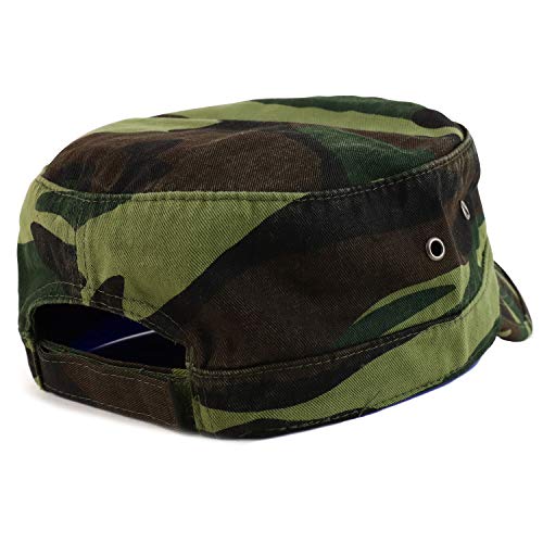 Trendy Apparel Shop 오버사이즈 XXL 플랫 탑 스타일 아미 캡 - color: 카모