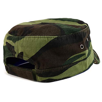 Trendy Apparel Shop 오버사이즈 XXL 플랫 탑 스타일 아미 캡 - color: 카모