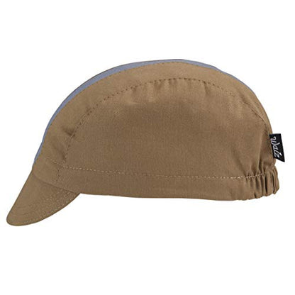 Walz Caps Cotton 3-Panel Cycling Cap - color: Khaki/Cool River, size: Small-Medium