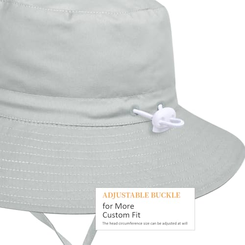 Women Wide Brimmed Sun Hat,Summer Foldable Beach Bucket Hat with UV Protection for Women Young Girls - color: Gray