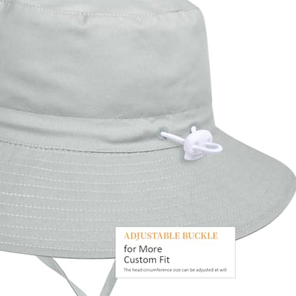 Women Wide Brimmed Sun Hat,Summer Foldable Beach Bucket Hat with UV Protection for Women Young Girls - color: Gray