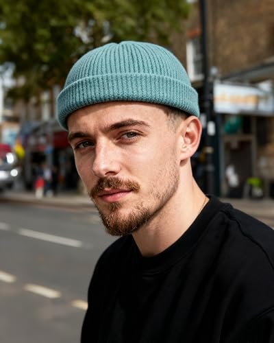 Croogo Brimless Hat Beanie Docker Cap Rolled Cuff Worker Sailor Skullcap - color: Ct47-light Blue